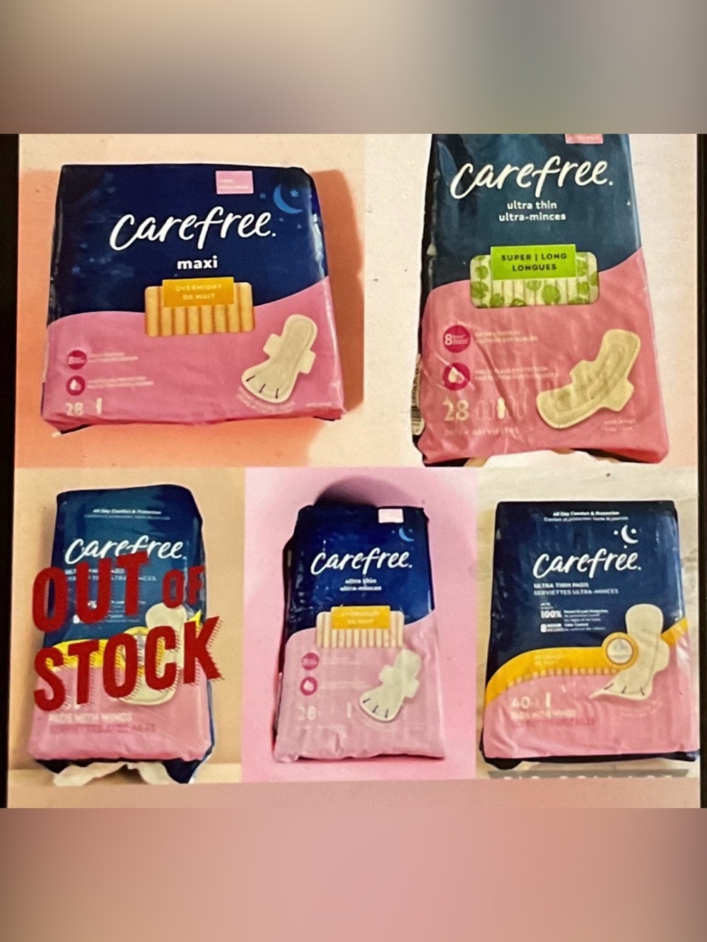 Carefree Maxi & Ultra Thin Pads 5 packs